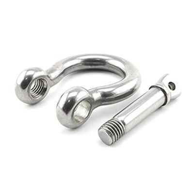 China Lifting Purposes Stainless Steel Bow Shackles with Collar Pin Type and Polished Finish for sale