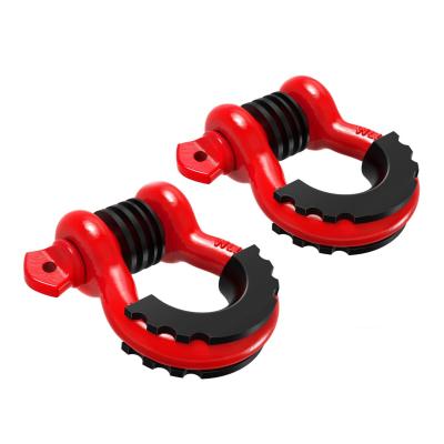 China Non-standard Twisted D Ring Bow Shackle for Offroad Rescue Tow Strap in Metric Measurement System for sale