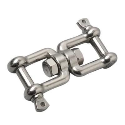 China Lifting And Connecting Stainless Steel Precision Casting Double Jaw Swivel Eye Hook for sale