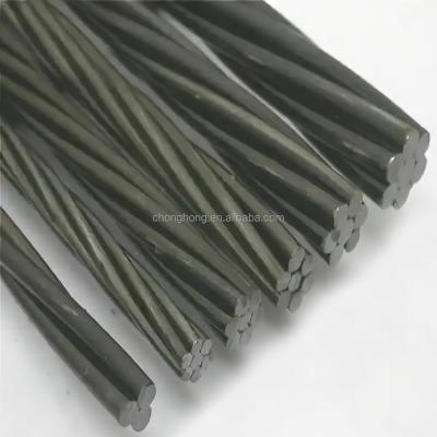 Chine Poids de la bobine 2,5-3,5 tonnes 1x7 PC Filament 12,7 mm à faible relâchement non lié ASTMA416 Filament de fil d'acier pour le béton post-tension à vendre