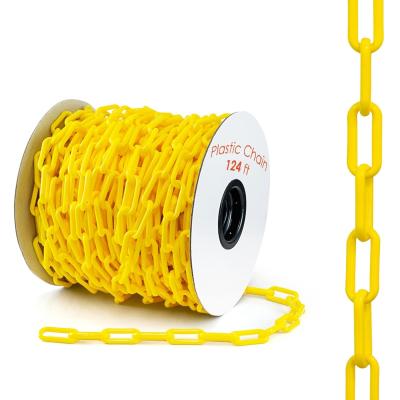 China Plastic link chain Warning Chain Yellow Plastic Barrier Chain Safety Chain for sale