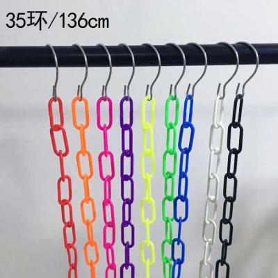 China 1.3m Length / 23 Holes Plastic Chain Colorful Plastic Clothes Hanger Wardrobe Hanging Hanger Space Saving Organizer Hanger for sale