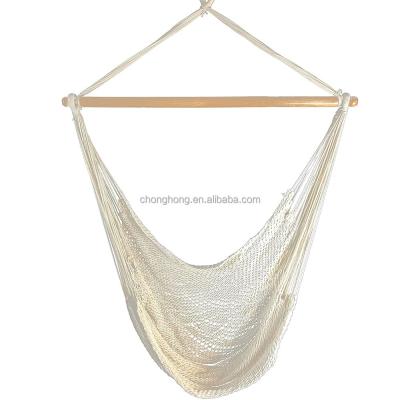 China Outdoor Indoor White Rope Hammock Chair with Stand for sale