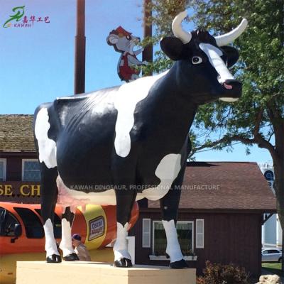 China Park equipment simulation dairy cow statue dairy cattle fiberglass statue for park display for sale