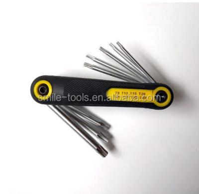 China Repair Tool Kit Mini Folding Allen Key Set Adjustable Torx Hex Wrench for sale