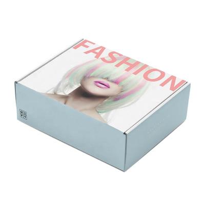 China Recycled Materials Wholesale Custom Luxury Black Corrugated Cardboard Wig Mailing Box With Hair Packaging Hot Products for sale