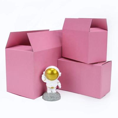 China Recycled Materials Cartoon Pink Storage Gift Corrugated Box For Candy Cookie Beer for sale