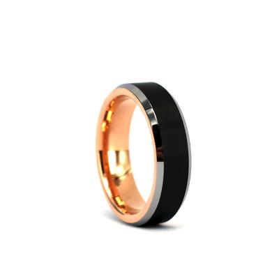 China Casual/Sporty 18k Rose Gold Tungsten Ring, Mens Tungsten Wedding Band, 8mm Tungsten Brushed Wedding Band for sale