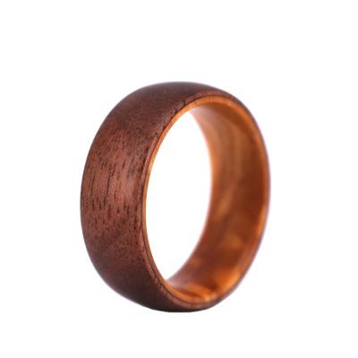 China Black Walnut Casual/Sporty Natural American Olive Wood Ring, Custom Size and Width Mens Solid Wood Walnut Ring for sale