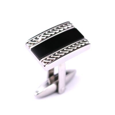 China Unique Stainless Steel Mens Shirt Business Wedding Stainless Steel Inlay Chain Cufflinks for sale