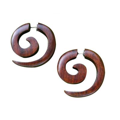 China Custom Natural Wood Earring Tribal Wood Earring Organic Wood Earring for sale