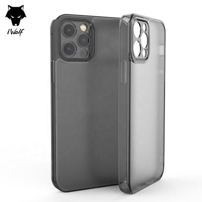 China iWolf New Arrivals Anti-Drop Ultra Thin Matte Glass Back Panel With TPU Cell Phone Soft Bumper Case For iPhone 12 Pro Max for sale