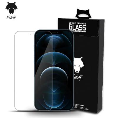 China Mobile Phone iWolf 9H 2.5D 0.2mm Anti-fingerprint Tempered Glass Screen Protector For iPhone 11/12 Series for sale