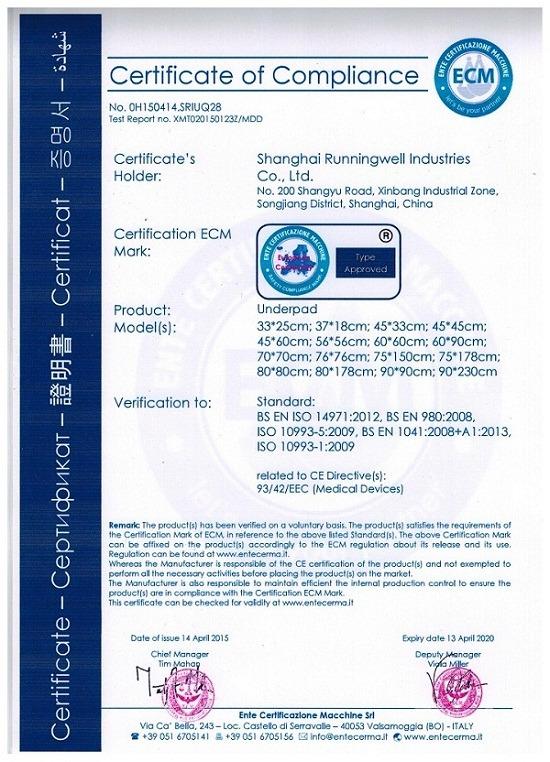 CE - Shanghai Runningwell Industries Co., Ltd.