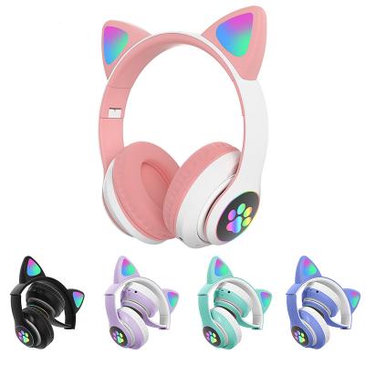 China Perfect Cat Ear Headset Children Cartoon Cute Colorful Radio Game Girl Earphones High Quality Selling Headphones for sale