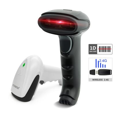 China Long Range 2.4G Wireless Barcode 1D Scanner Mobile WiFi POS Barcode Scanner for A4 Supermarket for sale