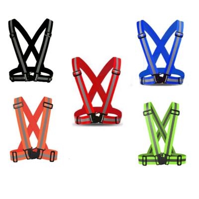 China Water Proof In Night Construction Safety Vest V Type Running Luminous At Night Reflective Vest Belt Straps for sale