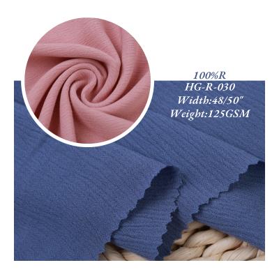 China Multicolor Optional Shrink-Resistant Muslin Fabric Double Gauze Rayon Double Crepe Fabric NO--moq For Baby&girls for sale