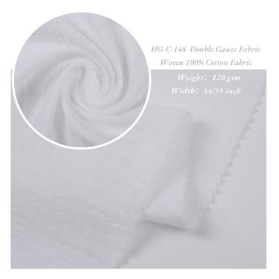 China Double faced natural-color 100% cotton 120gsm 40S soft breathable muslin double gauze fabric good quality for baby for sale