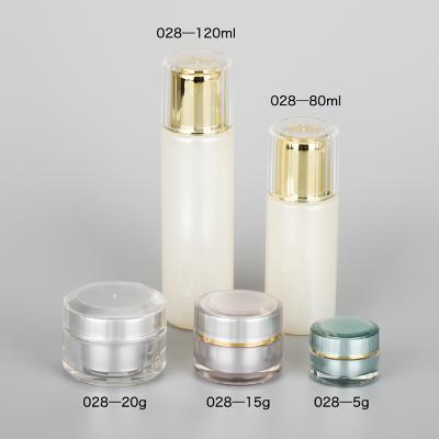 China BEAUTY PACKAGING Cosmetics Grade Acrylic Plastic Skin Care Packaging Empty Cosmetic Jars And Bottle Set For Cream for sale