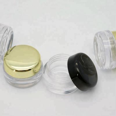 China Skin Care Free Sample Travel Size Black Small Cream Vials Containers 3g 5g Jar Plastic for sale