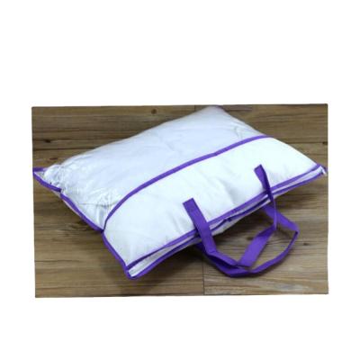 China Recyclable Custom Logo 2021 Nonwoven Handle And Clear PVC Blanket Bag With Nylon Zipper for sale