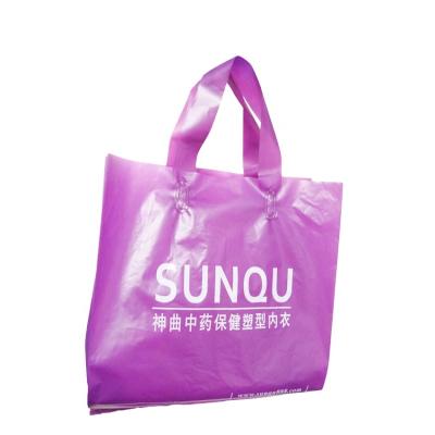 China 2021 Recyclable Cheap Custom Plastic Bag Shopping Logo With Handle for sale