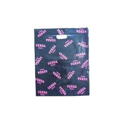 China 2021 Hot Sale Customized Recyclable Logo Printing With Handle Die Cut Handle Plastic Bags For Packing Shoes for sale