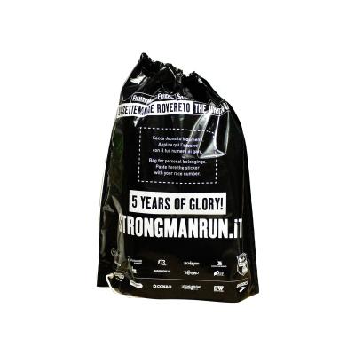 China 2021 Recyclable Cheap Price Logo Printed Disposable PE Laundry Bag With String for sale