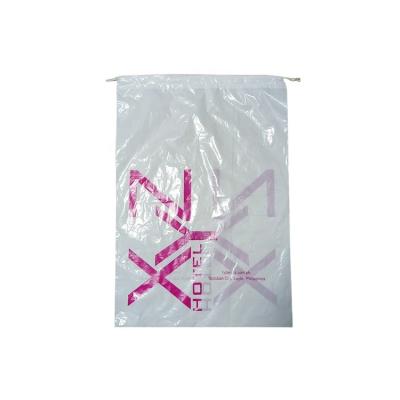 China 2021 Wholesale Cheap Price Hotel Laundry Plastic Bag Recyclable With Rope for sale