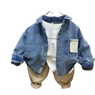 China wholesale kids clothing fashionable kids coat kids clothes fashion classic style printed pattern denim jacket Sy 978 for sale