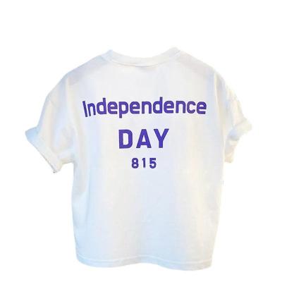 China Anti-pilling summer boys and girls T-shirt letter printing loose baby kids kids casual T-shirt short sleeve top for sale