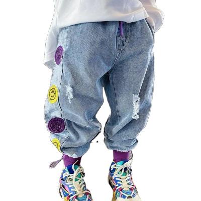 China New style children's denim pants boys&girls breathable denim pants children's fashion casual trousers for sale