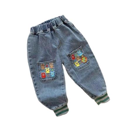 China Breathable boy's new style fashion jeans 2022 spring autumn Japan style pants kids denim leg pants for sale