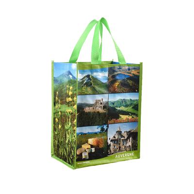 China Manufacturer Promotional Eco Friendly Polypropylene Handled Bopp Laminated Tote Bags With Custom Logo Printed PP Woven Shopping Bag for sale