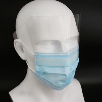 China Clear Plastic Window Type III Eye Shield Tie Back Adult Head On Surgical Face Mask for sale