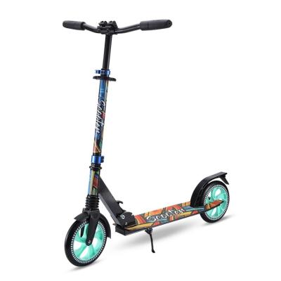 China Men Outdoor Sports Folding 200mm Two Big Wheel Adult Kick Scooters With Suspension for sale