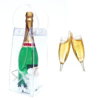 China Professional Transparent PVC Plastic Bag Champagne Wine Pouch With Handle for sale