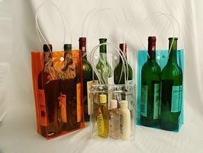 China Portable PVC Plastic Bag Wine Ice Bag Vinyl ECO - Friendly Colorful for sale