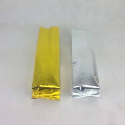 China Golden Color Coffee Tea Bags Customized Foil Food Grade Bag PE/AL/PET for sale