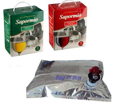 China Grape 3 Litre Foil Bib Bag In Box 4 Layers Material Bag In Box Bags for sale