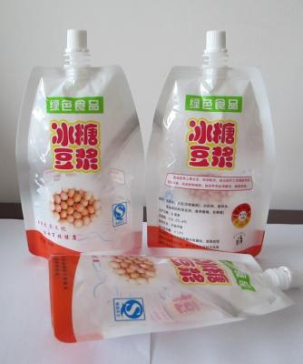 China High Barrier Stand Up Liquid Spout Bags With Spout For Soybean Milk for sale