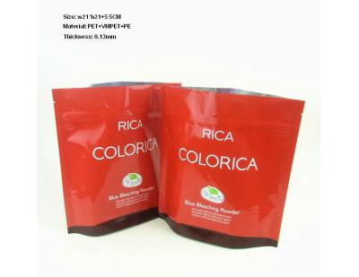 China Lamination Material Red Resealable Plastic Bags With Tear Notch , Foil Stand Up Pouches for sale