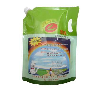 China Corner Spout Liquid Detergent Bags With Handle for sale