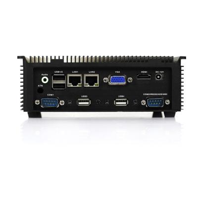 China Full Aluminum Rack Mounted Industrial Fanless Mini PC Rail Din , LAN Intel Dual Fanless PC N2800 With 4 USB2.0 for sale