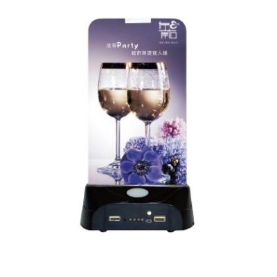 China Winelist restaurant menu stand bar menu display support acrylic led wireless charging and mobile devices USB cable billing for sale