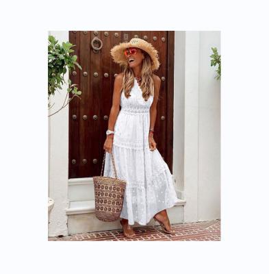 China Chinese Suppliers Breathable Dots Fashion Sexy Women Sleeveless Dresses Lady Beach Cotton Dresses Clothes for sale