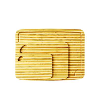 China 3 Medium Small Size Groove-Handles Kitchen Chopper Set Disposable Bamboo Net Cutting Board Sets Set for sale