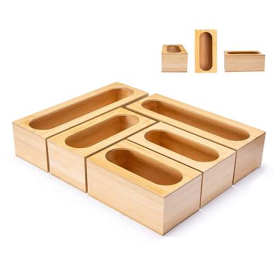 China 100% Eco Friendly Rounded Slot Drawer Bamboo Organizers 3+1+1 Sets For Food Storage Bags Customized Size Wooden&Bamboo Box Case for sale