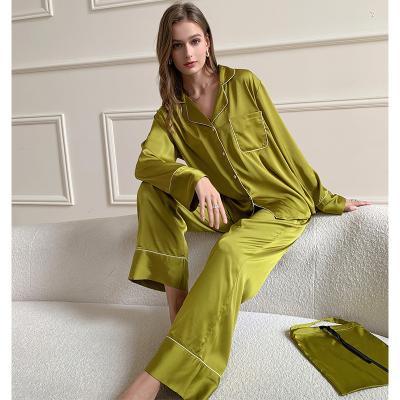 China Elegant Solid Satin QUICK DRY Custom Pajamas Designer New Arrival 2022 Luxury Women Sleepwear for sale